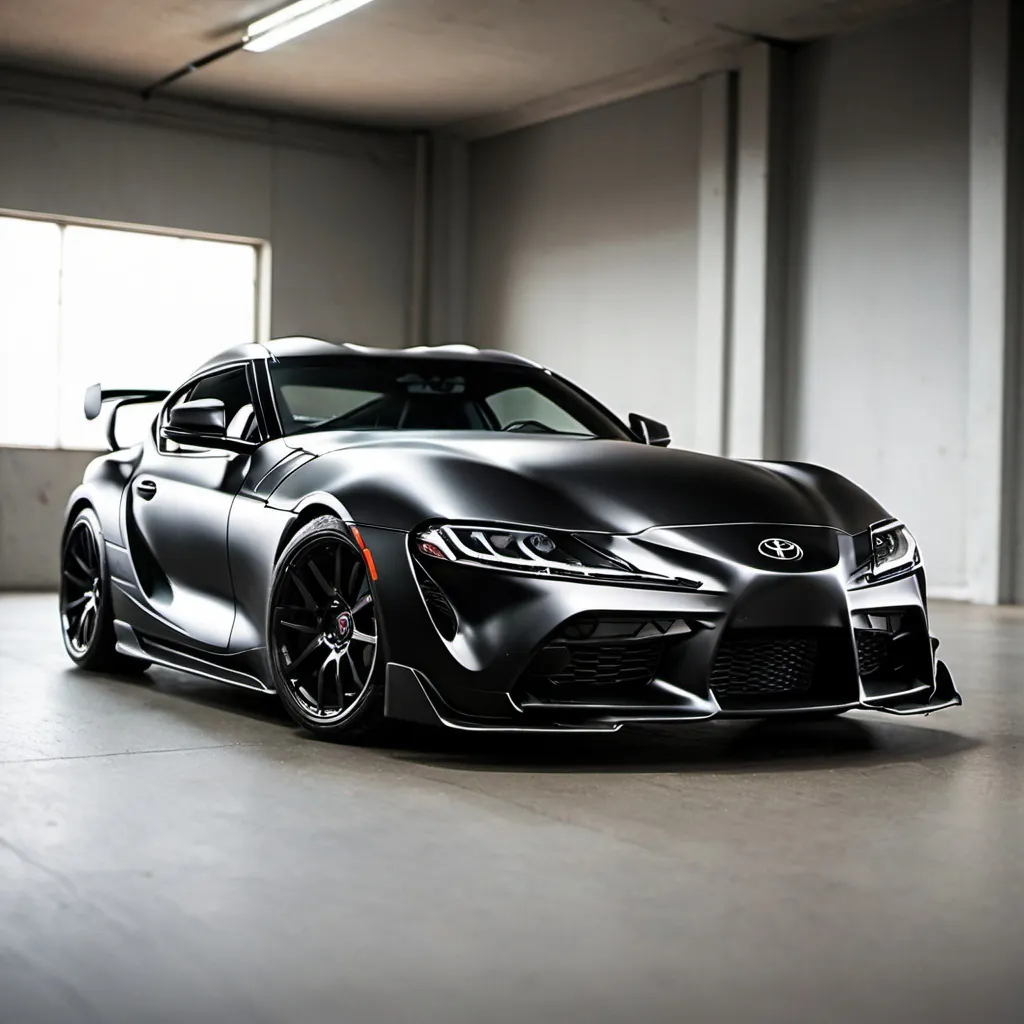 Prompt: create Toyota supra with black matte 
