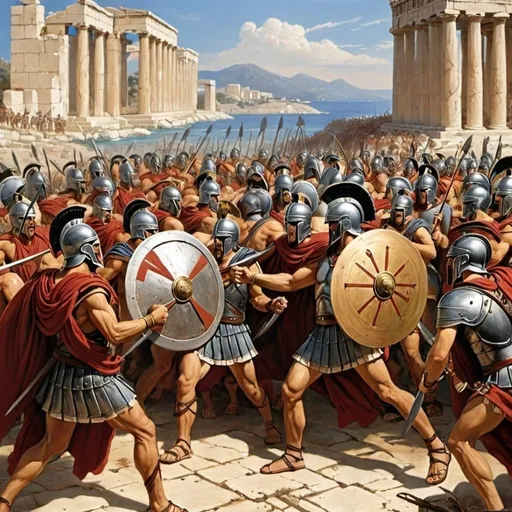 Prompt: Peloponnesian War: Spartans versus Athenians