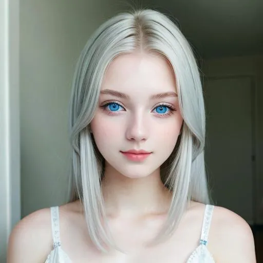 Prompt: (masterpiece, best quality), High resolution, sharp focus, elegant girl, age of 20-years old, pale skin, blonde silver hair, medium hair, blue eyes, beautiful eyes and face, 