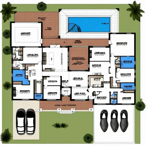 Prompt: Bungalow house floor plan (4500 sq ft, 4 bedroom and 3 bathrooms) 
Ground Floor
Entrance & Foyer

Spacious foyer with space for a shoe rack and a small seating area.
Direct view of the living area upon entry.
Living Room

Large, open-plan living room with ample natural lighting.
Positioned near the main entrance to serve as the focal point.
Dining Area

Adjacent to the living room for a seamless flow.
Large enough to accommodate a dining table for 8-10 people.
Sliding glass doors opening to the patio or garden.
Kitchen

Spacious modern kitchen with a central island.
Includes a pantry for storage.
Separate "wet kitchen" area at the back for heavy cooking, with access to the backyard.
Guest Bedroom (Bedroom 1)

Positioned near the entrance for guest convenience.
Includes an en-suite bathroom with a shower.
Bathroom 1 (Shared)

Located near the living area and guest bedroom for accessibility.
Utility Room

Dedicated space for laundry, ironing, and storage.
Outdoor Space

Covered patio with seating, overlooking a landscaped garden.
Space for a small pool or outdoor entertainment area if desired.
First Floor
Master Bedroom (Bedroom 2)

Spacious with a walk-in wardrobe.
En-suite bathroom with a bathtub, shower, and double sinks.
Private balcony overlooking the garden.
Bedroom 3

Medium-sized room with built-in wardrobes.
Shares a bathroom with Bedroom 4.
Bedroom 4

Similar size to Bedroom 3, ideal for children or guests.
Includes a shared bathroom with Bedroom 3.
Family Lounge/Study Area

Cozy lounge or multipurpose area for family relaxation or study.
Positioned at the center of the first floor with natural lighting.
