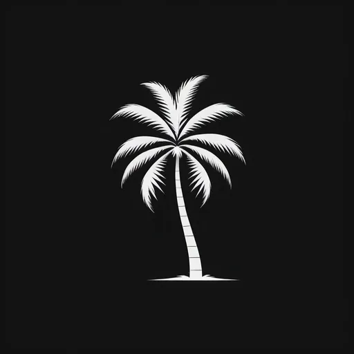 Prompt: Minimalist digital art of a very very very smal like a point in the middle, cute white palm tree in the middle on a black background, high res, sleek design, minimalistic, monochromatic, modern, minimal details, professional lighting, high quality for an wallpaper