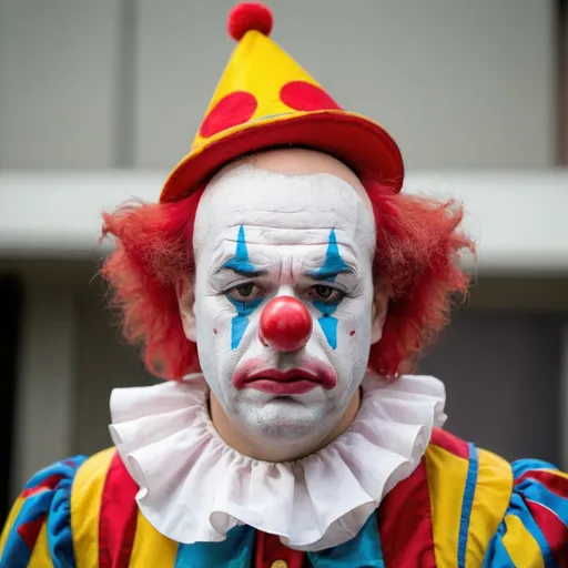 Prompt: A sad clown 