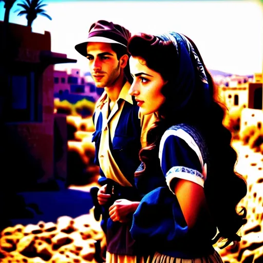 Prompt: Very realistic, very vibrant,authentic looks and feel israeli very early to late very 1940s styles looks true to the period and the place style period styles real realistic looks 1940s in Israel style women with 1940s hairstyles guys shorter natural like hair kinda buffed strong looking kinda kinda lighter olive/tan skin color attractive/handsome very youth both male and female very israelis sabras look in israel in israeli kibbutzs and Israeli towns very 1940s Israeli fashions styles looking real like authentic natural looking very israeli style very Israeli look ansd feel Israeli vivid like colors full body shots pics young people in group settings variety of realistic real like physical types and looks with some lighter looking very Israeliana with more vivid brighter look and details kinda anime feel very Israeli mediterranean middle eastern feel