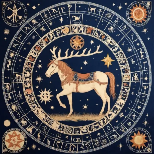 Prompt: combinaçao de runas nordicas, simbolos astrologicos e simbolos cabalisticos gravados numa parede