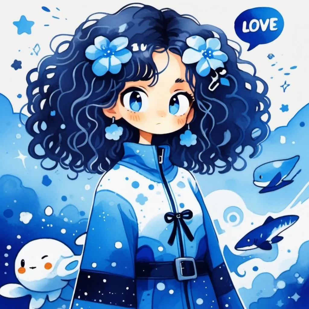 Prompt: splash art of a cute halfling woman with dark ebony skin and silver curly hair,curly hair, blue highlighs,  blue eyes, in the style of an oil painting, bright  colors, dreamy, white ball gown , gown, by Ilya Kuvshinov and Alphonse Mucha, ,  lotus flower, stars, flower, pastel colors, dreamy, in a dynamic pose, soft light, in watercolor style,