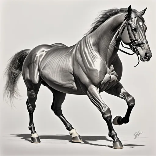 Prompt: drawing of ferrari horse