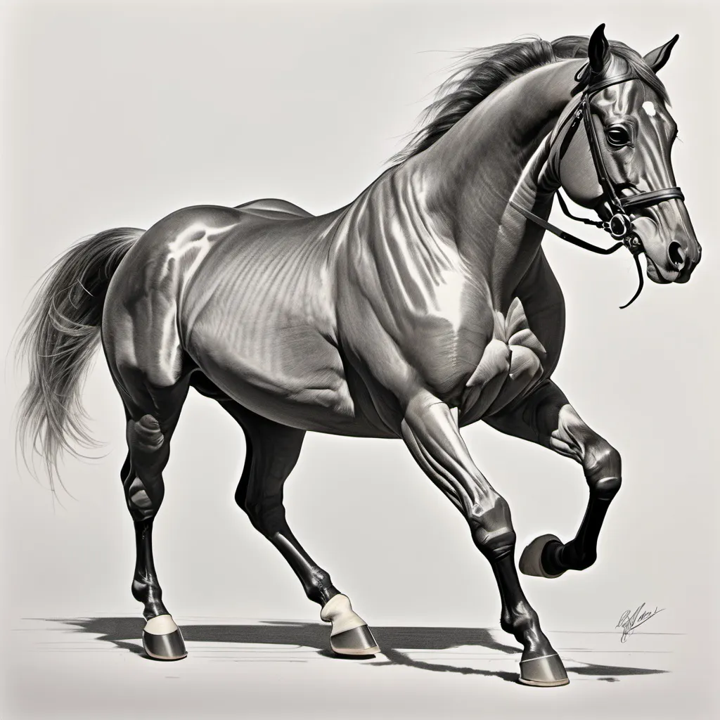 Prompt: drawing of ferrari horse