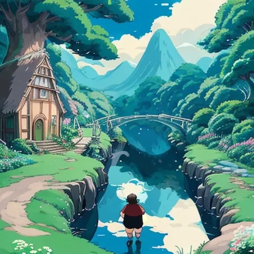 Prompt: convert this image into studio ghibli art