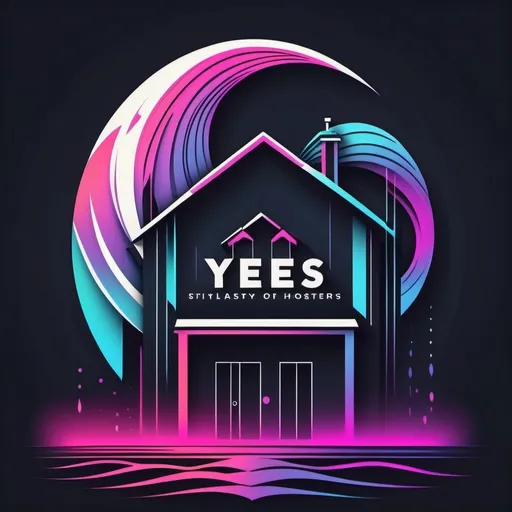 Prompt: Stylized retro wave vector flat logo, simple lines, white backdrop, House Of YES, typography, minimalistic, clean, vibrant colors, professional, sleek design, best quality, high-res