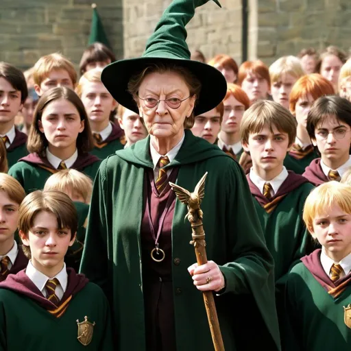 Prompt: McGonagall took no nonsense from her students but was not afraid to stand up for them in the face of injustice or danger - or on the Quidditch pitch, with the wizarding sport being one of her great passions. 