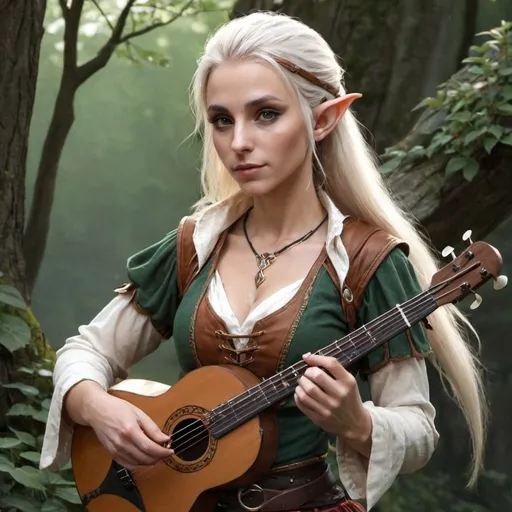 Prompt: Half elf bard female