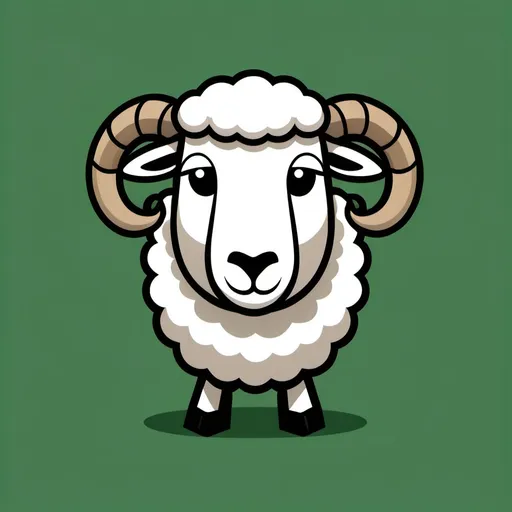 Prompt: A very simple and cartoony sheep/lamb logo for my fantasy football team. Make it a little funny looking