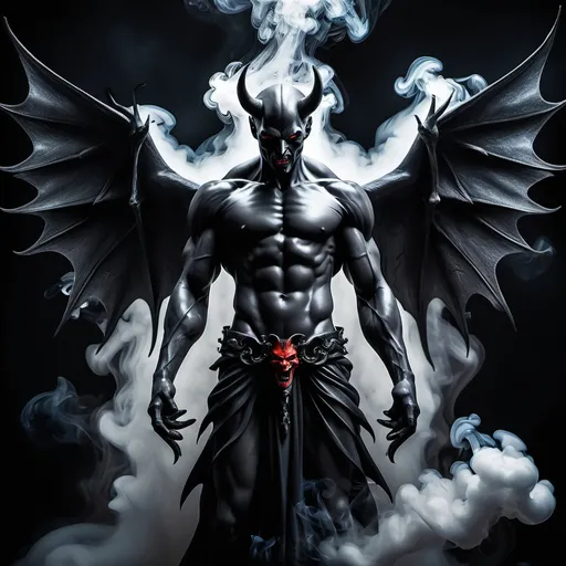 Prompt: Dark Fantasy theme image of angle and devil ultra smoke dark. black affects extrem details high quailty blend. dark cold affects ultra stunning. masterpiece