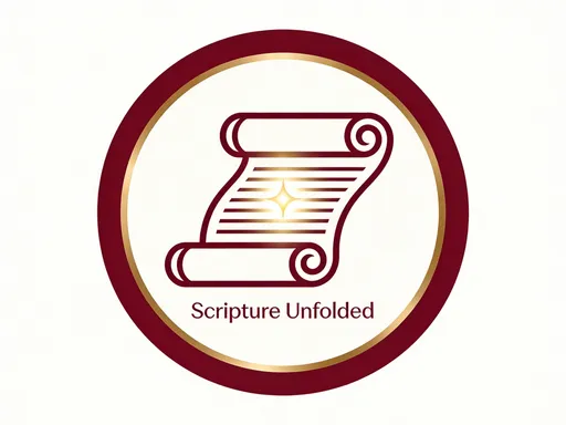 Prompt: "A professional, minimalist circular logo for a YouTube channel named 'Scripture Unfolded.' The design features a stylized, elegant line-art icon of an ancient scroll being partially unrolled, with a small, glowing light emanating from the center of the parchment. Colors: Deep burgundy and metallic gold. Background: Solid ivory. High-contrast, clean lines, vector style, centered, symmetrical, professional branding, isolated on white."