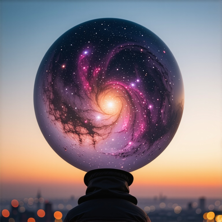 Prompt: Create a hyper realistic representation of the universe looking in on it from outside the universe.