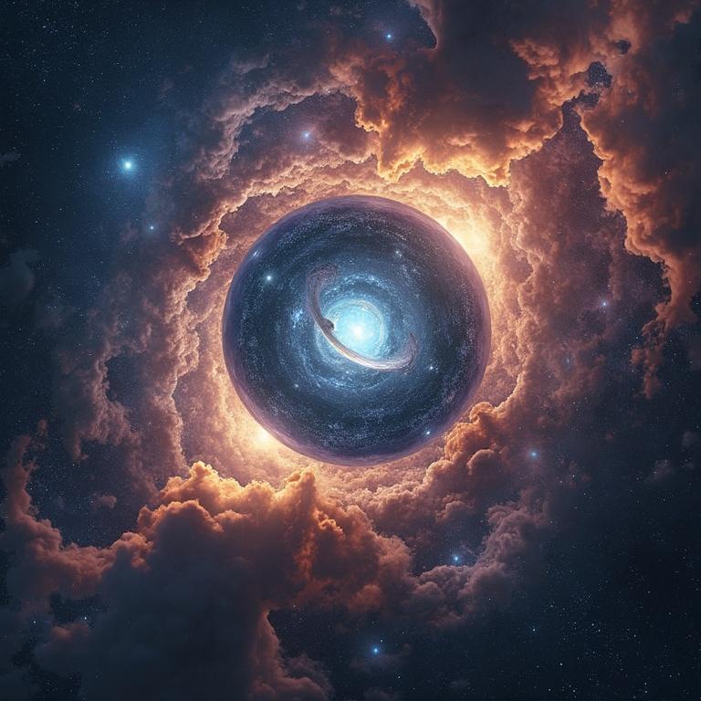 Prompt: Create a hyper realistic representation of the universe looking in on it from outside the universe.