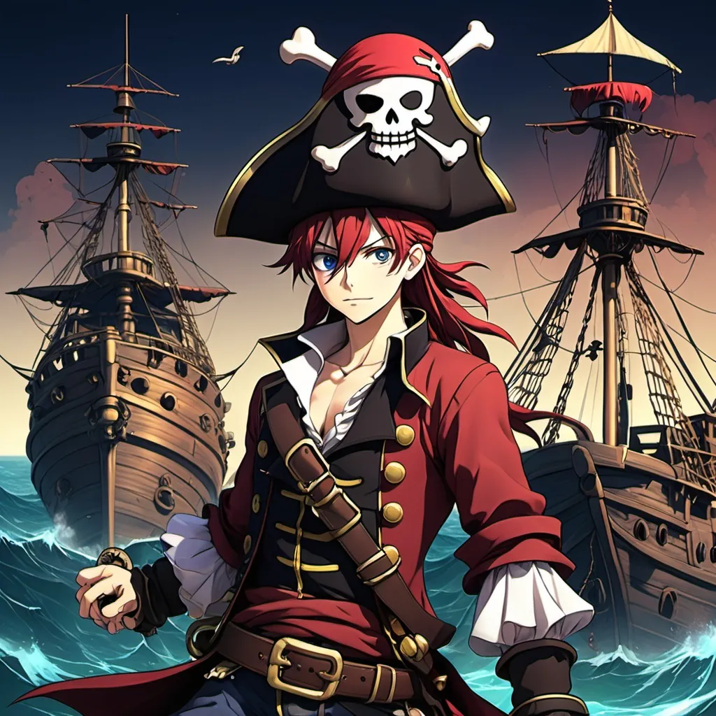 Prompt: a pirate game anime
