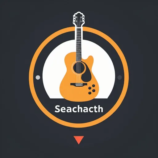 Prompt: A SEARCH BUTTON LOGO WITH A guitar 