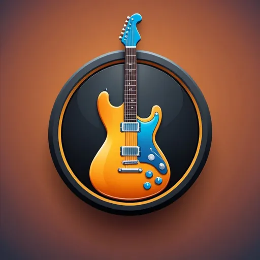 Prompt: A SEARCH BUTTON LOGO WITH A guitar 