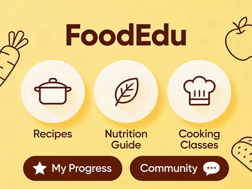 Prompt: crie uma imagem de aplicativo relacionado a educaçao alimenta
