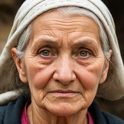 Prompt: an old wise woman closeup BUT NOT TO CLOSE but ful head can be seen