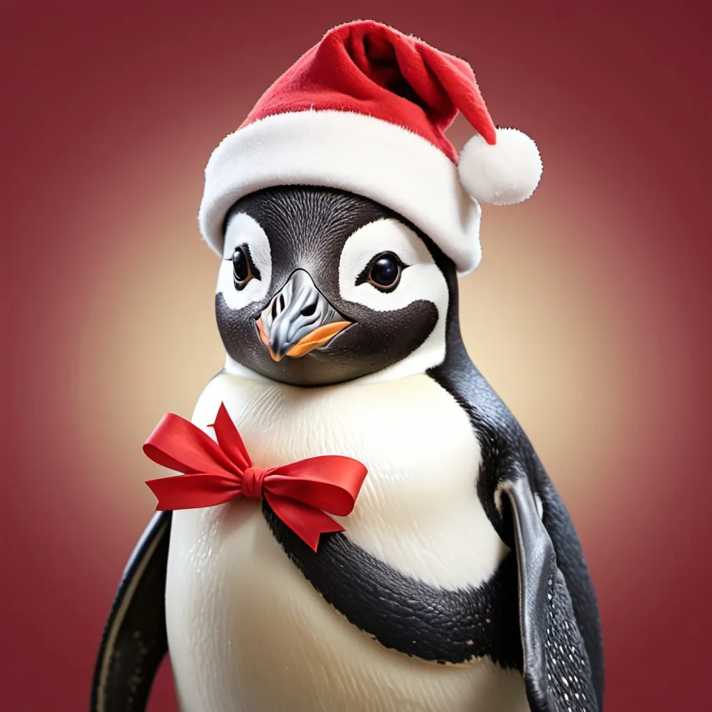 Prompt: penguan christmas spanish person