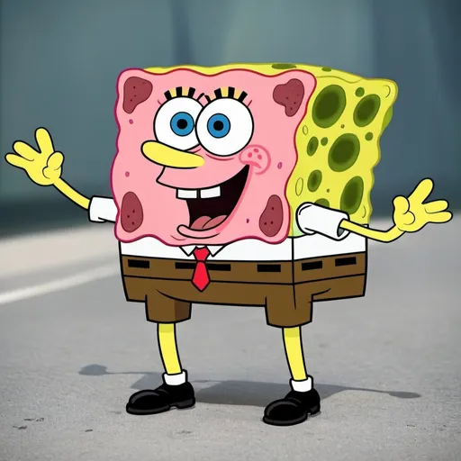 Prompt: spongebob have a beef with patrick
