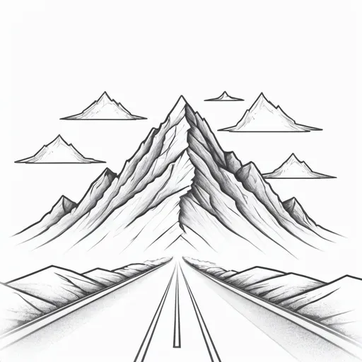 Prompt: This is for YouTube display picture. Imagine a mountain and a road towards it. Create it as a simple line drawing in a minimalist way where the Channel name has to be written as Code O 'R'oad
 