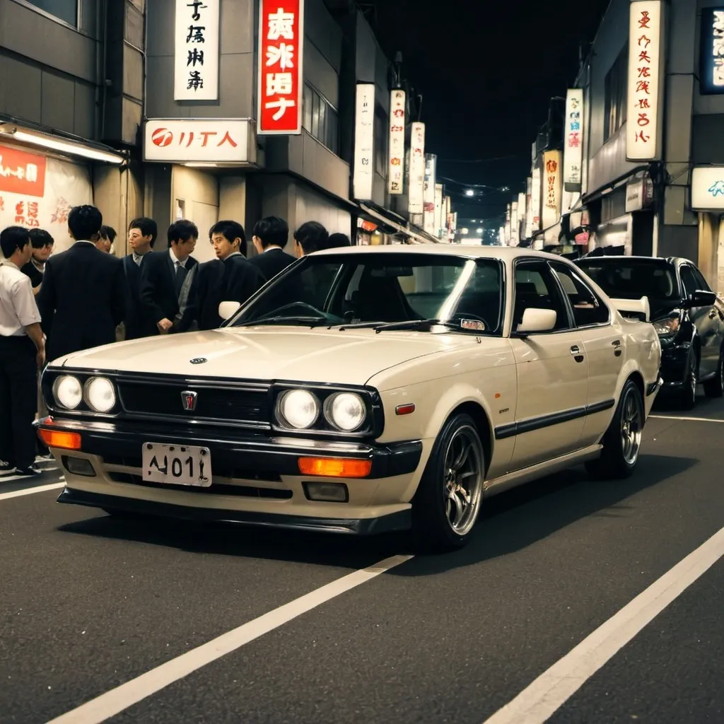 Prompt: toyata apex in tokyo,in the night,with other jdm cars