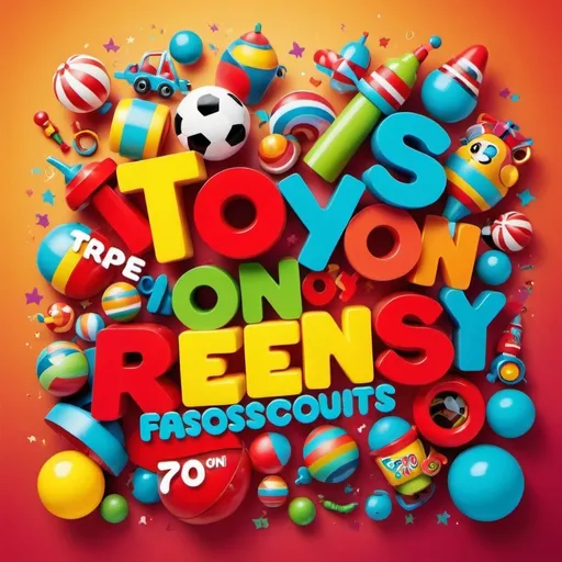 Prompt: create a flyer A4  size  showing Toys on 70% Discount from "Reems"