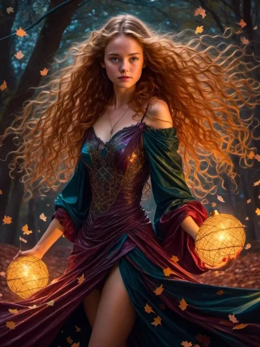 Prompt: <mymodel>Fantasy illustration of an enchantress girl, vibrant and obsidian robes, highres, detailed, fantasy, vibrant colors, intense gaze, intricate details, heroic, dramatic lighting, in an attack! 