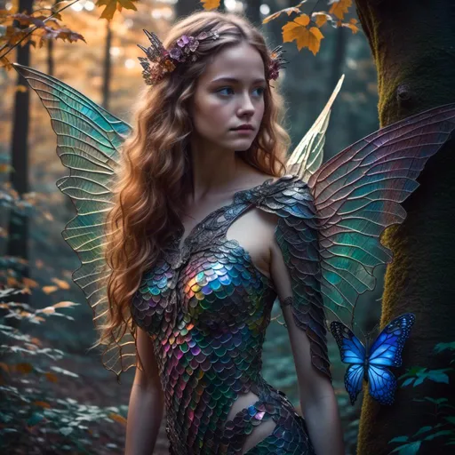 Prompt: <mymodel>Fantasy illustration of a death knight girl, vibrant and iridescent scales, lush mystical forest background, intricate detailing on wings and horns, ethereal and magical atmosphere, high-quality, detailed fantasy art, vibrant colors, mystical lighting, magical, detailed scales, majestic design, professional, atmospheric forest setting