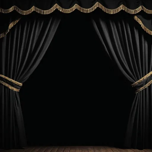 Prompt: Black theater curtains
