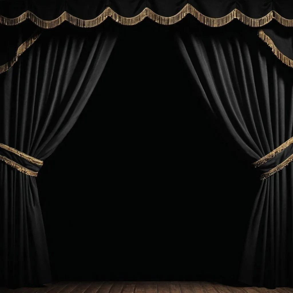 Prompt: Black theater curtains