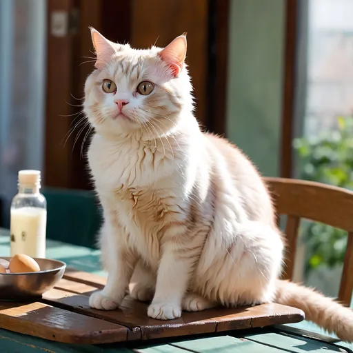 Prompt: A cat siting on a table