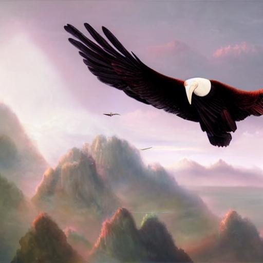 Prompt: a beautiful painting of a condor flying in the sky, matte painting, fantasy art