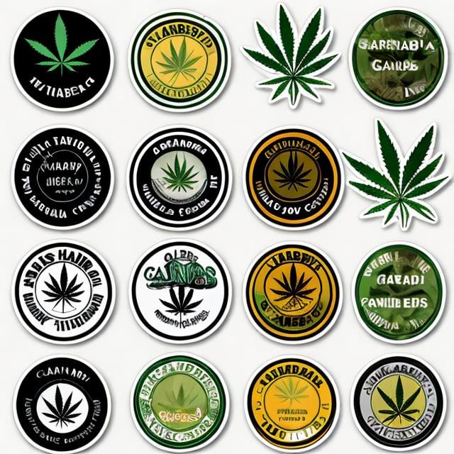 Prompt: Cannabis stickers 