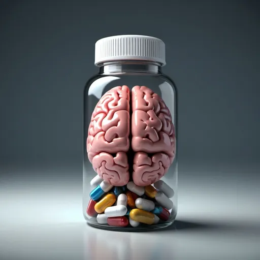 Prompt: brain in a pill bottle, highly detailed, high def, 4k, 1080p.