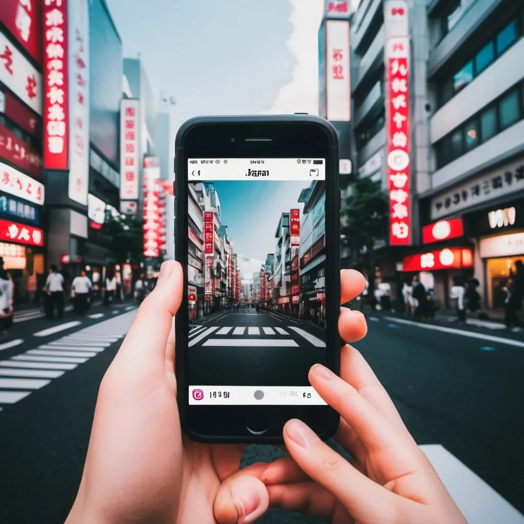 Prompt: Post for Instagram.’ By by japan with city viev