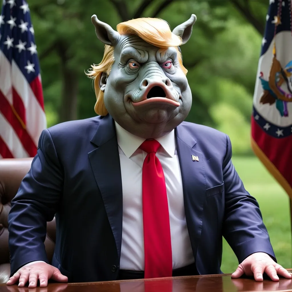 Prompt: Donald Trump as a rino
