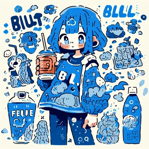 Prompt: blue drink machine