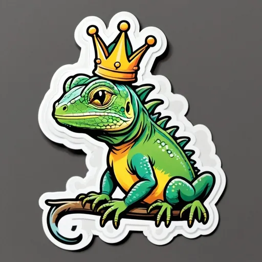 Prompt: lizard with crown