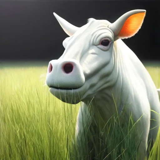 Prompt: hyperrealistic moomoo in the grass