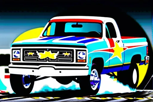 Prompt: Super stock pulling truck