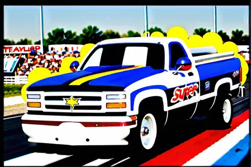 Prompt: Super stock pulling truck