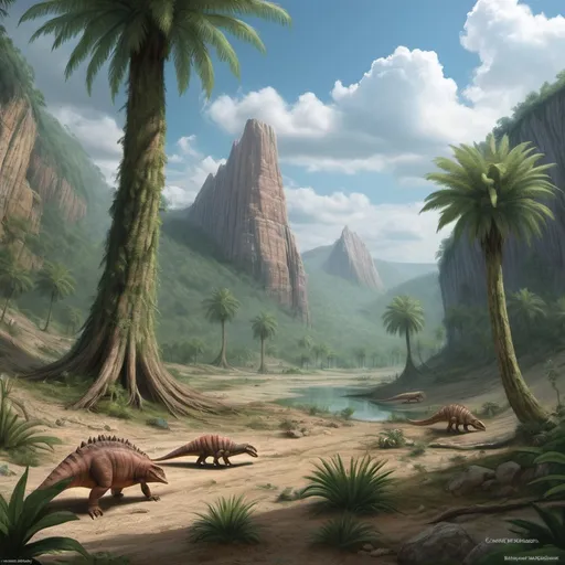 Prompt: triassic landscape