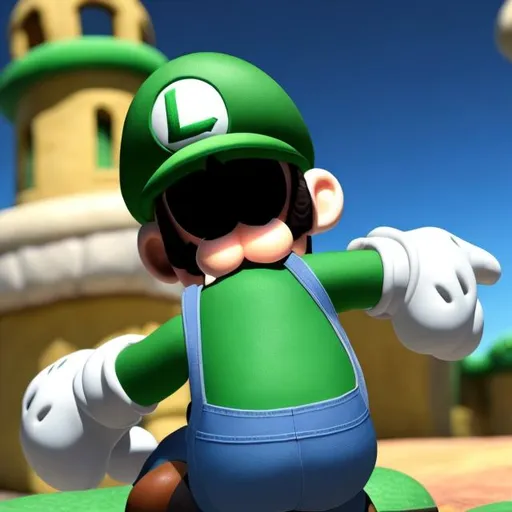Prompt: Luigi backside