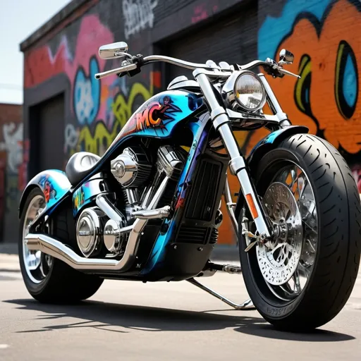 Prompt: BMC Notorious 918 Big Daddy Chopper motorcycle parked