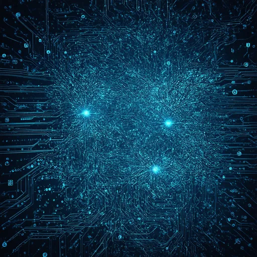 Prompt: Neural Network Visualization

Abstract layers of interconnected nodes (like neurons) with glowing lines or gradients.

Use a 3D effect to show depth, with layers fading into the background.

Futuristic Tech Elements

Circuit board patterns blended with flowing data streams (binary code, floating numbers).

Subtle icons of AI/robotics (e.g., a minimalist robot, microchip, or cloud compute symbol).

Data Flow & Motion

Particles or light streaks moving toward a central focal point (symbolizing data training).

Floating matrices or mathematical equations (e.g., ∇ gradients, Σ symbols).

Color Palette

Dark background (deep navy or black) with neon accents (cyan, purple, electric blue).

Soft gradients to add depth without overwhelming text.

Abstract Geometry

Hexagons or honeycomb patterns (symbolizing interconnected systems).

Low-opacity geometric shapes to keep the design professional.

