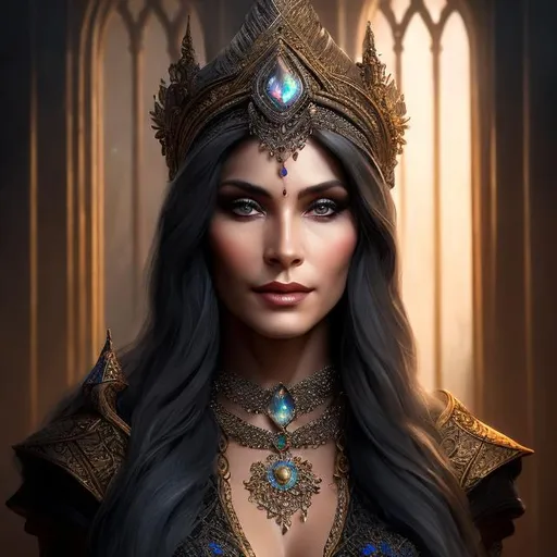 Prompt: full body image of a very old sorceress, beautiful, friendly, looking at the camera, masterpiece, sensual, desire, open eyes, visible face, 8k, highly detailed, intricate, smooth, sharp focus, artstation, digital painting, concept art, D&D, fantasy, 